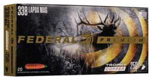 Federal Premium 338 Lapua Mag 250 gr Trophy Copper (TC) 20 Bx/ 10 Cs - P338LTC1