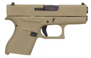 Glock G43 Subcompact 9mm Double Action 3.41 6+1 Flat Dark Earth Polymer Grip/Frame - UI4350204CKFDE