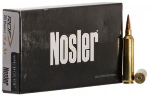 Nosler Match Grade RDF 28 Nosler 185 gr Hollow Point Boat-Tail (HPBT) 20 Bx/ 10 Cs - 60141 Nosler Match Grade RDF 28 Nosler 185 gr Hollow Point Boat-Tail (HPBT) 20 Bx/ 10 Cs - 60141