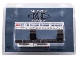 MIDWEST INDUSTRIES INC Quick Detach 1-Pc Base & Ring Combo 1" Black Finish - MIQD1SM