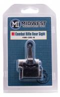 Midwest Industries Combat Rifle Rear Sight AR-15, M4, M16 Black Hardcoat Anodized Flip Up Steel/Aluminum