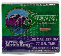 Sierra Tipped MatchKing 22Cal 77gr Tipped MatchKing 500/Box - 7177C