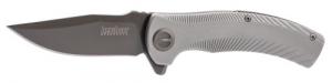 Kershaw 3490 Seguin 3.10" Folding Drop Point Plain Gray PVD 8Cr13MoV SS Blade Bead Blasted Stainless Steel Handle Includes Pocke - 280 Kershaw 3490 Seguin 3.10" Folding Drop Point Plain Gray PVD 8Cr13MoV SS Blade Bead Blasted Stainless Steel Handle Includes Pocke - 280