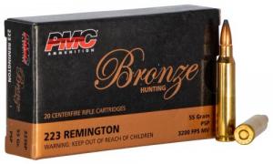 PMC Bronze Soft Point 223 Remington Ammo 20 Round Box - 223SP