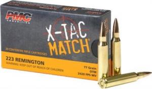 PMC X-Tac Match Ammo 223 Remington 77 gr Open Tip Match 20rd box - 223XM PMC X-Tac Match Ammo 223 Remington 77 gr Open Tip Match 20rd box - 223XM