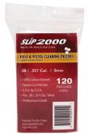 SLIP 2000 Rifle and Handgun Cleaning Patches .38/.357/9mm/10mm 2.5" x 2.5" 120 Per Bag - 60951