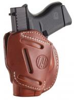 1791 Gunleather 3 Way Brown Leather OWB fits For Glock 42/Ruger LCP/S&W Bodyguard Ambidextrous Hand