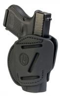 1791 Gunleather 3 Way Stealth Black Leather OWB fits For Glock 26;Ruger LC9;S&W Shield Ambidextrous Hand