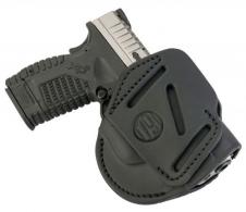 1791 Gunleather 3 Way Stealth Black Leather OWB Sprgfld XD, XD-S/Walther G2C, PPS Ambidextrous Hand - 3WH4SBLA