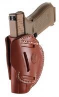1791 Gunleather 3 Way Brown Leather OWB fits For Glock 17/HK VP9/S&W M&P9/Sprgfld XD9 Ambidextrous Hand - 3WH5CBRA 1791 Gunleather 3 Way Brown Leather OWB fits For Glock 17/HK VP9/S&W M&P9/Sprgfld XD9 Ambidextrous Hand - 3WH5CBRA