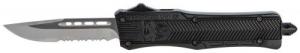 Cobra Tec Knives CTK-1 Small 2.75" Drop Point Part Serrated Black Aluminum Handle OTF - SBCTK1SDS Cobra Tec Knives CTK-1 Small 2.75" Drop Point Part Serrated Black Aluminum Handle OTF - SBCTK1SDS