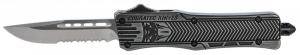 Cobra Tec Knives CTK-1 Small 2.75" Drop Point Serrated D2 Steel Stonewashed Aluminum Handle OTF - SSWCTK1SDS Cobra Tec Knives CTK-1 Small 2.75" Drop Point Serrated D2 Steel Stonewashed Aluminum Handle OTF - SSWCTK1SDS