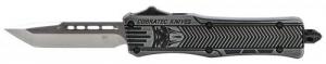 Cobra Tec Knives CTK-1 Small 2.75" Tanto Plain D2 Steel Stonewashed Aluminum Handle OTF