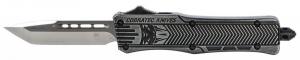 Cobra Tec Knives CTK-1 Small 2.75" Tanto Plain D2 Steel Stonewashed Aluminum Handle OTF - SSWCTK1STNS Cobra Tec Knives CTK-1 Small 2.75" Tanto Plain D2 Steel Stonewashed Aluminum Handle OTF - SSWCTK1STNS
