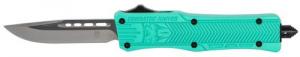 Cobra Tec Knives CTK-1 Small 2.75" Drop Point Plain D2 Steel Tiffany Blue Aluminum Handle OTF - STFCTK1SDNS