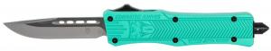 Cobra Tec Knives CTK-1 Small 2.75" Drop Point Plain D2 Steel Tiffany Blue Aluminum Handle OTF - STFCTK1SDNS Cobra Tec Knives CTK-1 Small 2.75" Drop Point Plain D2 Steel Tiffany Blue Aluminum Handle OTF - STFCTK1SDNS