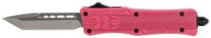 Cobra Tec Knives CTK-1 Small 2.75" Tanto Plain D2 Steel Pink Aluminum Handle OTF - SPKCTK1STNS