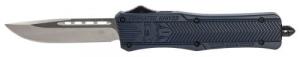 Cobra Tec Knives CTK-1 Medium 3" Drop Point Plain D2 Steel NYPD Blue Aluminum Handle OTF