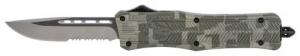 Cobra Tec Knives CTK-1 Medium 3" Drop Point Part Serrated D2 Steel Army DigiCamo Aluminum Handle OTF