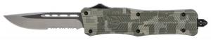 Cobra Tec Knives CTK-1 Medium 3" Drop Point Part Serrated D2 Steel Army DigiCamo Aluminum Handle OTF - MADCCTK1MDS Cobra Tec Knives CTK-1 Medium 3" Drop Point Part Serrated D2 Steel Army DigiCamo Aluminum Handle OTF - MADCCTK1MDS