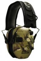 Walker's Razor Slim Electronic Muff Polymer 23 dB Over the Head MultiCam Ear Cups with Black Headband & White Logo Ad