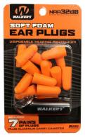 Walker's Foam Ear Plugs Foam 32 dB In The Ear Orange Adult 7 Pair with Aluminum Canister - GWPPLGCANOR Walker's Foam Ear Plugs Foam 32 dB In The Ear Orange Adult 7 Pair with Aluminum Canister - GWPPLGCANOR