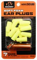 Walker's Foam Ear Plugs Foam 32 dB In The Ear Yellow Adult 7 Pair with Aluminum Canister