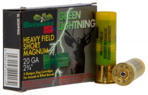 Brenneke Green Lightning 20 Gauge 2.75" Slug 1 oz 5 Bx/ 50 Cs - SL202HFSGL Brenneke Green Lightning 20 Gauge 2.75" Slug 1 oz 5 Bx/ 50 Cs - SL202HFSGL