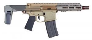 Q LLC Honey Badger Pistol 300 Blackout 7" 30+1 Flat Dark Earth Black Polymer 2 Position Telescoping - HB300BLK7INPISTOL