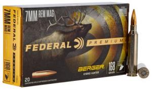 Main product image for Federal Premium Berger Hybrid Hunter 7mm Rem Mag 168 gr Berger Hybrid Hunter 20 Bx/ 10 Cs