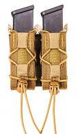High Speed Gear TACO MOLLE Double Pistol Magazine Pouch Coyote Brown Nylon w/Polymer Divider - 11PT02CB