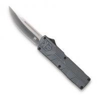 Cobra Tec Knives Lightweight 3.25" Drop Point Plain D2 Steel Gray Aluminum Handle OTF - GYCTLWDNS