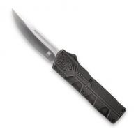 Cobra Tec Knives Lightweight 3.25" Drop Point Plain D2 Steel Stonewashed Aluminum Handle OTF - SWCTLWDNS