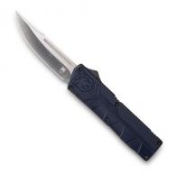 Cobra Tec Knives Lightweight 3.25" Drop Point Plain D2 Steel NYPD Blue Aluminum Handle OTF - NYCTLWDNS