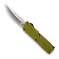 Cobra Tec Knives Lightweight 3.25" Drop Point Plain OD Green Aluminum Handle OTF