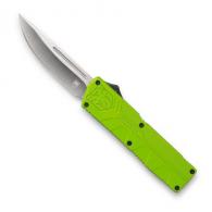 Cobra Tec Knives Lightweight 3.25" Drop Point Plain D2 Steel Zombie Green Aluminum Handle OTF - ZBGCTLWDNS