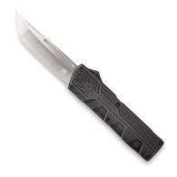 Cobra Tec Knives Lightweight 3.25" Tanto Plain D2 Steel Stonewashed Aluminum Handle OTF - SWCTLWTNS