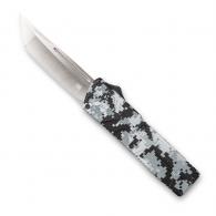 Cobra Tec Knives Lightweight 3.25" Tanto Plain D2 Steel Winter Digi Camo Aluminum Handle OTF - WDCCTLETNS