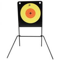 Birchwood Casey World of Targets Spoiler Alert Black Target Board w/Yellow & Orange Target AR400 Steel 22 Rimfire - 47652