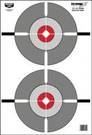 Birchwood Casey 37207 EZE-Scorer Double Bull's-Eye  Paper 12" x 18" Bullseye Black/Gray/Red/White 10 Pack - 90
