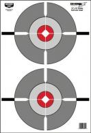 Birchwood Casey 37207 EZE-Scorer Double Bull's-Eye  Paper 12" x 18" Bullseye Black/Gray/Red/White 10 Pack - 90