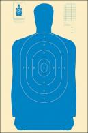 Action Target B-27SBLUE-100 B-27S Qualification Target Silhouette Hanging Paper Target 24" x 45" 100 Per Box