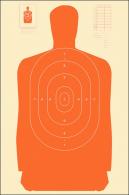 Action Target B-27SORANGE-100 B-27S Qualification Target Silhouette Hanging Paper Target 24" x 45" 100 Per Box