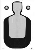 Action Target TQ-19 Qualification Target Silhouette/Vitals Hanging Paper Target 23" x 35" 100 Per Box - FTQ19ANTAV2100