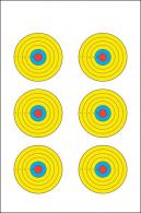 Action Target High Visibility Fluorescent 6 Bull's-Eye Bullseye Paper Target 17.50" x 23" 100 Per Box - PRBE6100