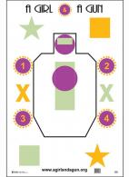 ACTION TARGET INC AGG-100 A Girl & A Gun Paper 23" x 35" Silhouette/Shapes Black/Green/Purple/Yellow 100 Per Box - AGG100