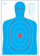Action Target B-27E and FBI Q Combination Silhouette Paper Target 23" x 35" 100 Per Box - RCB27EQ100