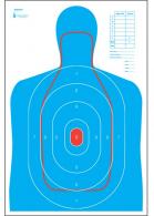 Action Target B-27E and FBI Q Combination Silhouette Paper Target 23" x 35" 100 Per Box - RCB27EQ100