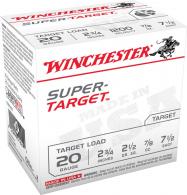 Winchester Super Target 20ga Shotshells 7/8oz. #7.5 Shot 25rd box - TRGT207 Winchester Super Target 20ga Shotshells 7/8oz. #7.5 Shot 25rd box - TRGT207