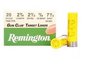 Main product image for Remington Gun Club 20 Gauge  Ammo 2.75\" 7/8 oz #7.5 Shot 25rd box